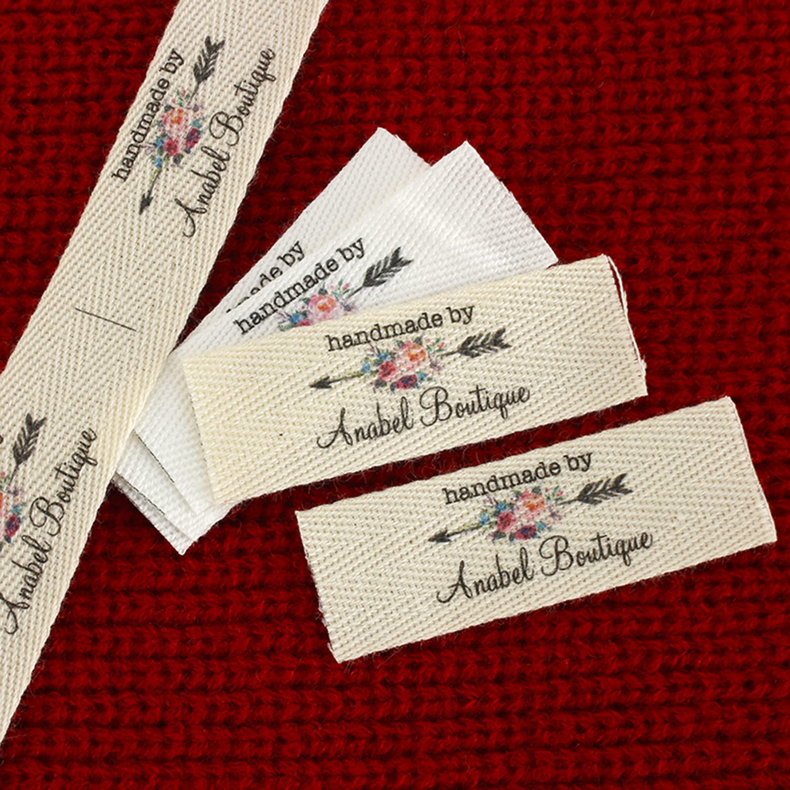 A relevant stock photo of clothing labels custom in a typical setting.