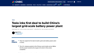 Tesla agrees to build China's largest grid-scale battery power plant - power battery factory