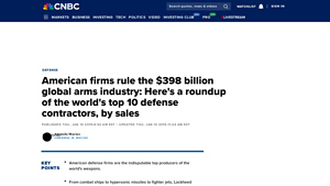 Here are the top 10 defense contractors in the world - weapons manufacturer