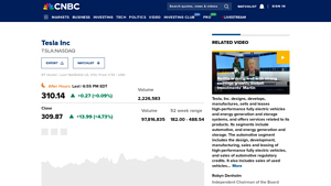 TSLA: Tesla Inc - Stock Price, Quote and News - tesla electric car company