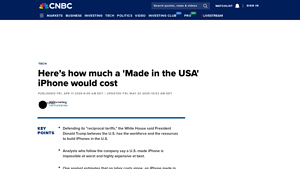 Here's how much a 'Made in the USA' iPhone would cost - CNBC - iphone manufacturer price