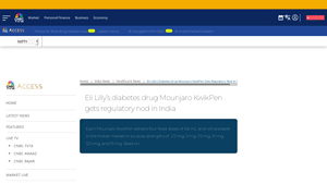 Eli Lilly's diabetes drug Mounjaro KwikPen gets regulatory ... - CNBCTV18 - mounjaro manufacturer eli lilly
