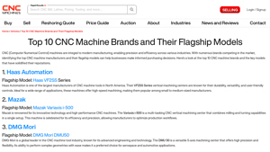 Top 10 CNC Machine Brands and Their Flagship Models - cnc manufacturer