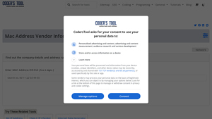 MAC Address Lookup and Network Insights - CodersTool - find manufacturer from mac address