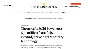 Solid Power in Thornton gets $50 million for EV battery expansion - power battery factory