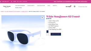 White Sunglasses For Sale - Bulk | Color Powder Supply Co. - white sunglasses bulk