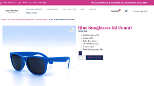 Blue Sunglasses For Sale - Wholesale - Color Powder Supply - blue sunglasses bulk