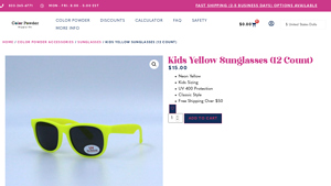 Kids Yellow Sunglasses - Classic | Color Powder Supply Co. - yellow sunglasses bulk