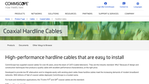 Coaxial Hardline Cables - CommScope - aerial cable company