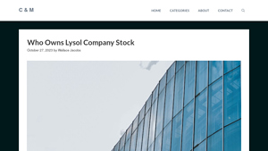 Who Owns Lysol Company Stock - C & M - lysol canadian ownership manufacturer