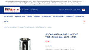 STREAMLIGHT BRAND CR123A 123A 3 VOLT LITHIUM BULK ... - cr123a lithium batteries bulk