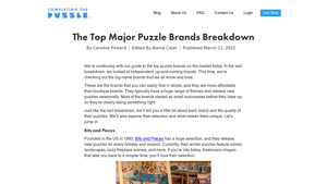 The Top Major Puzzle Brands Breakdown - completing the puzzle - puzzle manufacturer