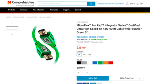 Comprehensive MicroFlex™ 8K HDMI Cable Green 3ft - micro hdmi cable bulk