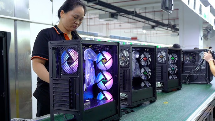 A relevant stock photo of computer case manufacturer in a typical setting.