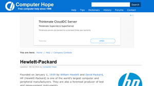 Hewlett-Packard - Computer Hope - manufacturer hewlett-packard