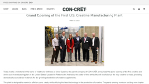 The First U.S. Creatine Manufacturing Plant | CON-CRĒT - creatine manufacturer