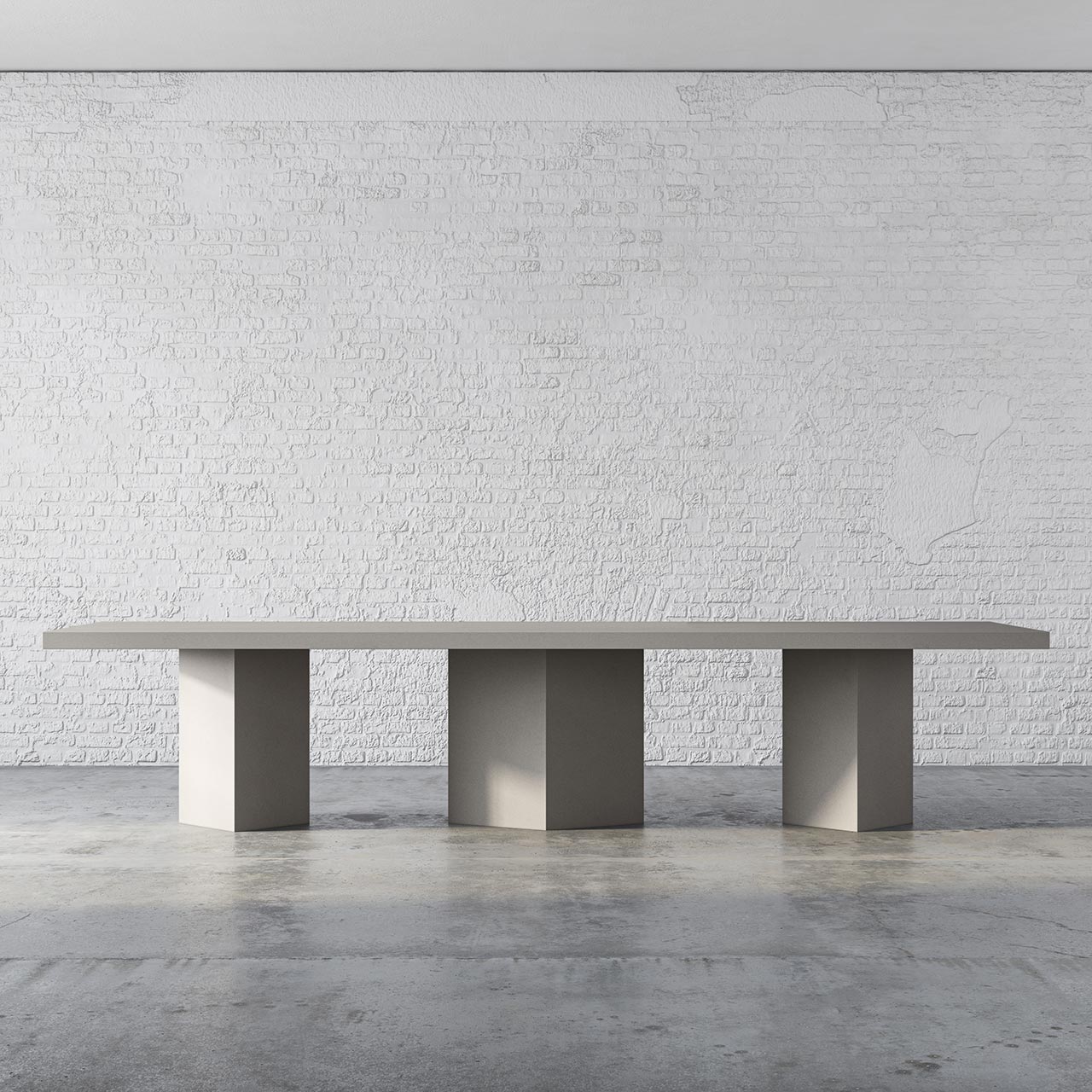 A relevant stock photo of concrete dining table custom in a typical setting.