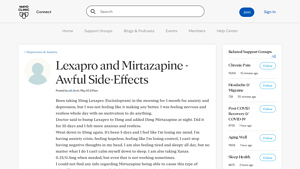 Lexapro and Mirtazapine - Awful Side-Effects - Mayo Clinic Connect - lexapro manufacturer website