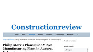 Philip Morris Plans $600M Zyn Manufacturing Plant in Aurora, CO - zyn manufacturer