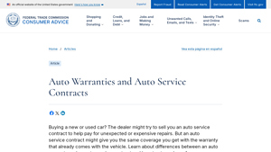 Auto Warranties and Auto Service Contracts | Consumer Advice - used car manufacturer warranty