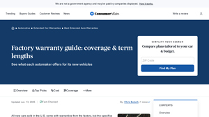 Factory warranty guide: coverage & term lengths - ConsumerAffairs - automobile warranties by manufacturer