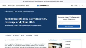 Samsung Appliance Warranty: Cost, Coverage & Plans (2025 ... - samsung manufacturer warranty phone number
