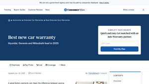 Best New Car Warranty (2025) | ConsumerAffairs® - which auto manufacturer has the best warranty