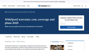 Whirlpool Warranty: Cost, Coverage & Plans (2025) - ConsumerAffairs - whirlpool manufacturer