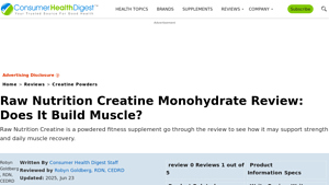 Raw Nutrition Creatine Monohydrate Review: Does it Build Muscle? - creatine manufacturer