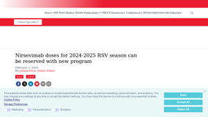 Nirsevimab doses for 2024-2025 RSV season can be reserved with new program - beyfortus manufacturer