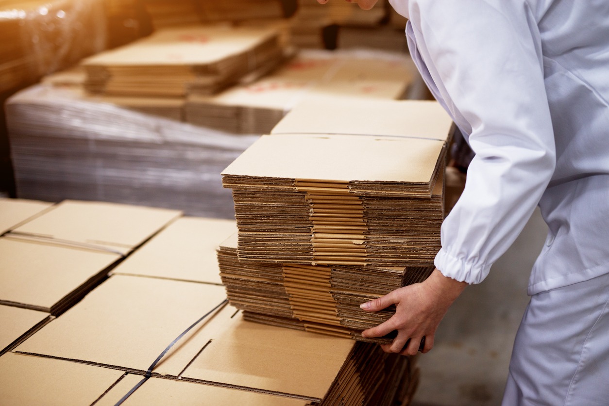 A relevant stock photo of corrugated boxe manufacturer in a typical setting.