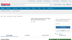 Lifetime Commercial Fold-In-Half Table, 72
