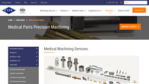 Medical Parts Precision Machining - Cox Manufacturing - cnc machined parts for medical equipment manufacturer