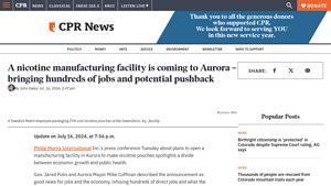 A nicotine manufacturing facility is coming to Aurora - bringing ... - zyn manufacturer