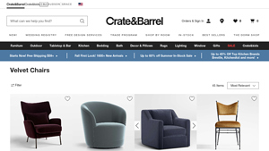 Velvet Chairs | Crate & Barrel - velvet chair company