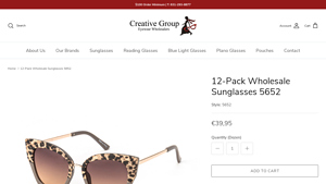 12-Pack Wholesale Sunglasses 5652 - Creative Group - designer sunglasses bulk