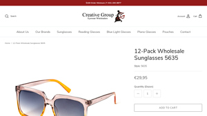 12-Pack Wholesale Sunglasses 5635 - Creative Group - retro sunglasses bulk