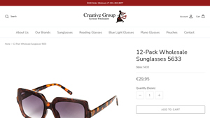 12-Pack Wholesale Sunglasses 5633 - Creative Group - square sunglasses bulk