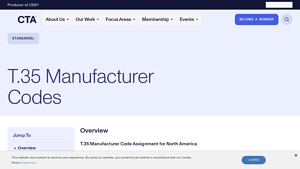 T.35 Manufacturer Codes - manufacturer code