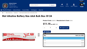 Stat Alkaline Battery Size AAA Bulk Box Of 24 - Cultural Choice - triple a batteries bulk