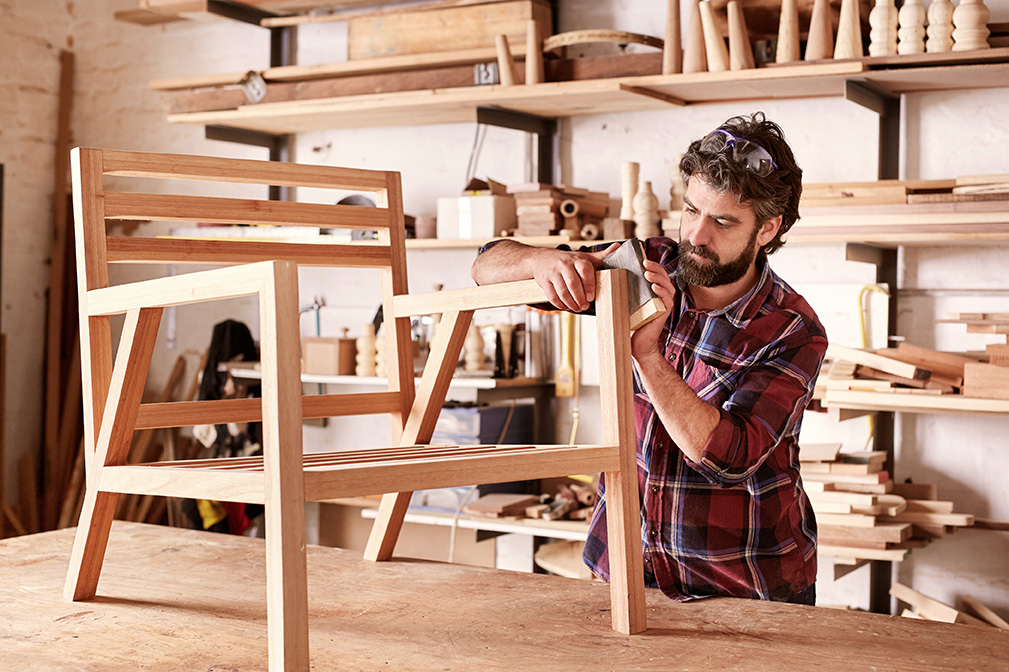 A relevant stock photo of custom furniture factory in a typical setting.