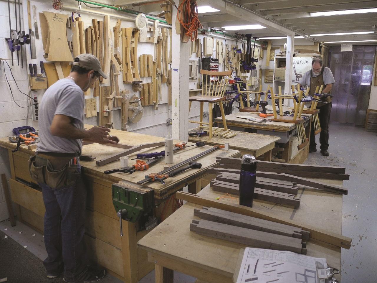 A relevant stock photo of custom furniture maker in a typical setting.