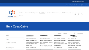 Bulk Coax Cable - Custom Cable Connection - rg6 cable bulk