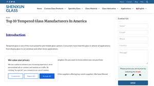 Top 10 Tempered Glass Manufacturers in America - tempered glass manufacturer