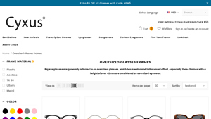 Oversized Glasses Frames - Cyxus - oversized glasses bulk