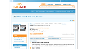 DailyMed - VIAGRA- sildenafil citrate tablet, film coated - viagra manufacturer