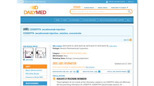 DailyMed - COSENTYX- secukinumab injection COSENTYX- secukinumab ... - cosentyx manufacturer