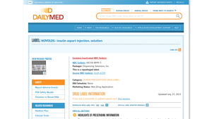 DailyMed - NOVOLOG- insulin aspart injection, solution - novolog manufacturer
