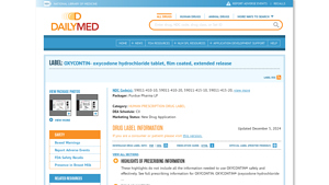 DailyMed - OXYCONTIN- oxycodone hydrochloride tablet, film coated ... - oxycontin manufacturer