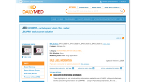DailyMed - LEXAPRO- escitalopram tablet, film coated LEXAPRO ... - lexapro manufacturer